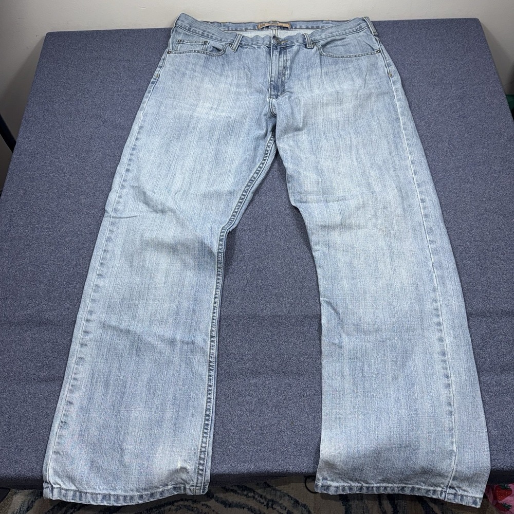 Lee Jeans Mens 38x32 Blue Denim Dungarees Relaxed Boot Cut Jeans Western Cowboy